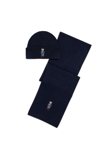 Polo Ralph Lauren Комплект шал и шапка 449959532003 Тъмносин - Mera.bg