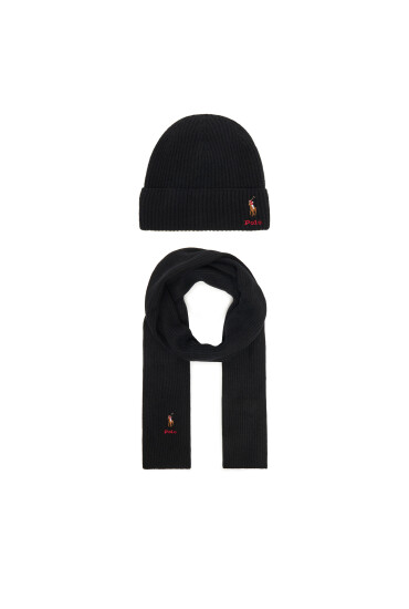 Polo Ralph Lauren Комплект шал и шапка 455981430003 Черен - Mera.bg