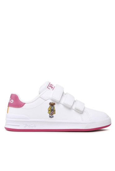Polo Ralph Lauren Сникърси Heritage Court Ii Bear Ez RF104108 White Smooth/Baja Pink/Yellow w/ Watch Hill Bear - Mera.bg
