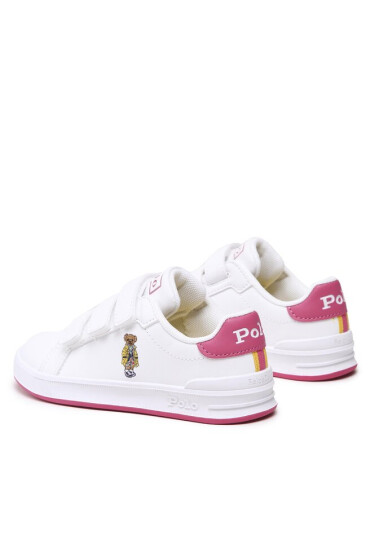 Polo Ralph Lauren Сникърси Heritage Court Ii Bear Ez RF104108 White Smooth/Baja Pink/Yellow w/ Watch Hill Bear - Mera.bg