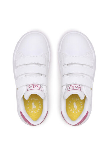 Polo Ralph Lauren Сникърси Heritage Court Ii Bear Ez RF104108 White Smooth/Baja Pink/Yellow w/ Watch Hill Bear - Mera.bg