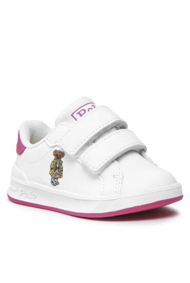 Polo Ralph Lauren Сникърси Heritage Court Ii Bear Ez RF104108 White Smooth/Baja Pink/Yellow w/ Watch Hill Bear - Mera.bg