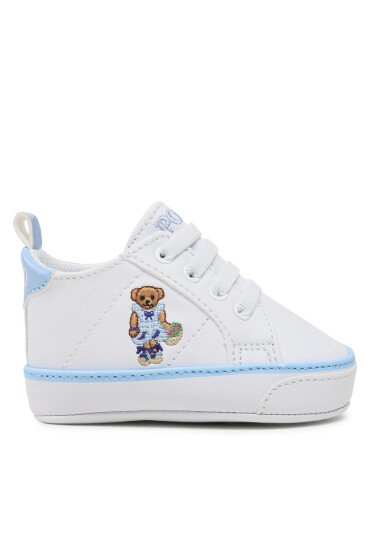 Polo Ralph Lauren Сникърси Quilton Bear Gore Hi Layette RL100730 White Smooth/Blue w/ Strawberry Bear - Mera.bg