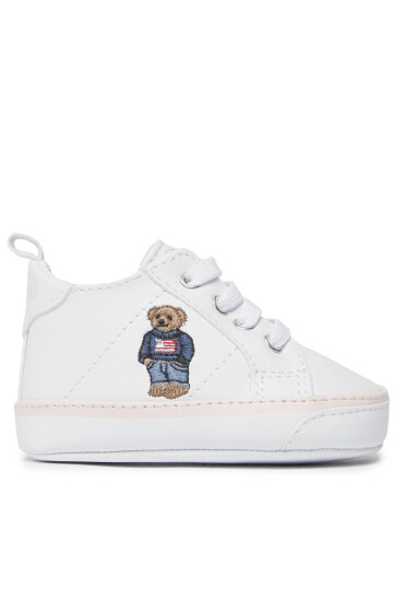 Polo Ralph Lauren Сникърси RL100689 WHITE SMOOTH/LIGHT PINK W/ AMERICAN FLAG BEAR - Mera.bg
