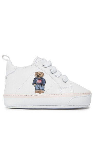 Polo Ralph Lauren Сникърси RL100689 WHITE SMOOTH/LIGHT PINK W/ AMERICAN FLAG BEAR - Mera.bg
