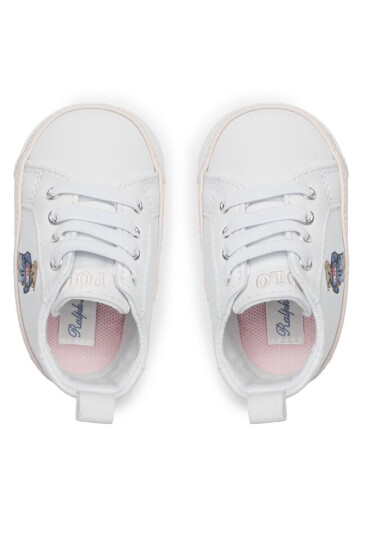 Polo Ralph Lauren Сникърси RL100689 WHITE SMOOTH/LIGHT PINK W/ AMERICAN FLAG BEAR - Mera.bg