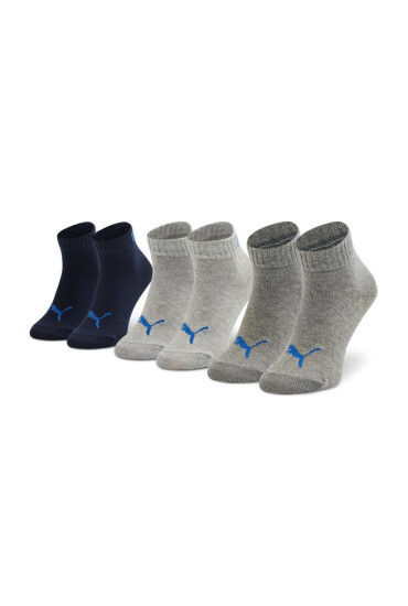 Puma Комплект 3 чифта къси чорапи детски Kids Quarter 907375 31 Melange/Peacoat - Mera.bg