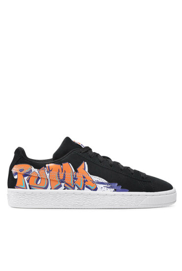 Puma Сникърси Suede Street Art Jr 380889 01 Black/Vibrant Orange - Mera.bg