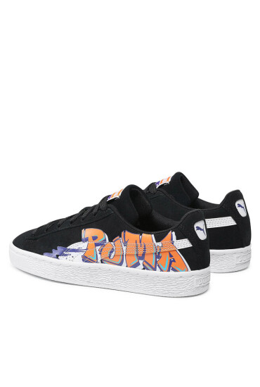 Puma Сникърси Suede Street Art Jr 380889 01 Black/Vibrant Orange - Mera.bg