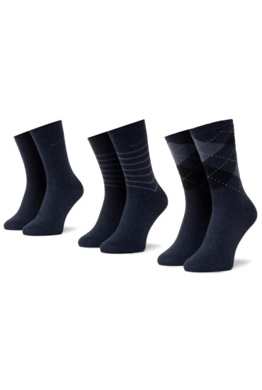 QUAZI Комплект 3 чифта дълги чорапи мъжки QZ-SOCKS-65-04-WOMAN-002 Тъмносин - Mera.bg