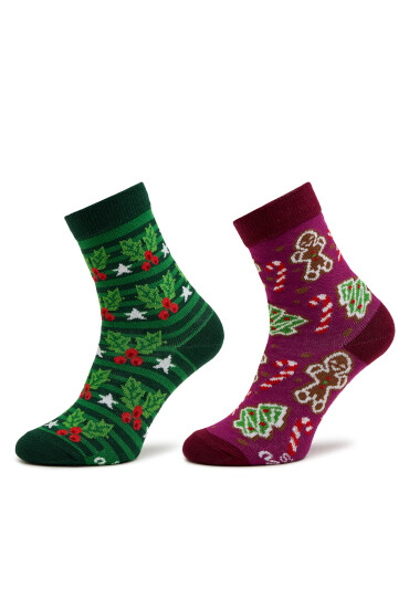 Rainbow Socks Комплект 2 чифта дълги чорапи детски Xmas Socks Balls Kids Gift Pak 2 Цветен - Mera.bg