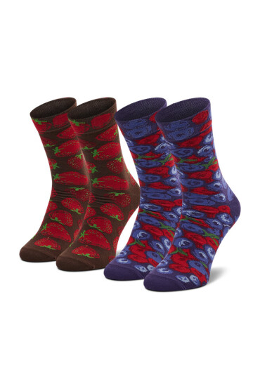Rainbow Socks Комплект 2 чифта дълги чорапи мъжки Jar Socks Strawberries And Blueberries Цветен - Mera.bg