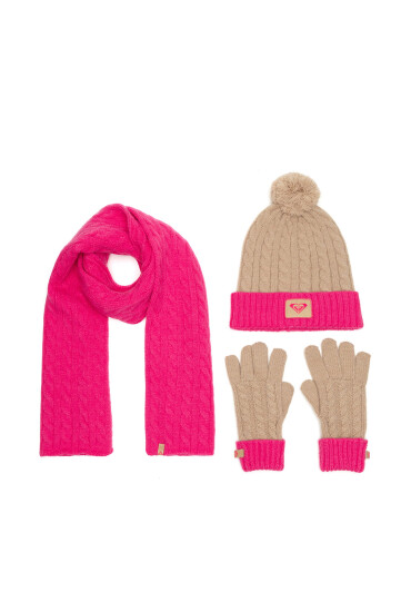 Roxy Комплект шапка шал и ръкавици RX-KF-001-AW24 Розов - Mera.bg
