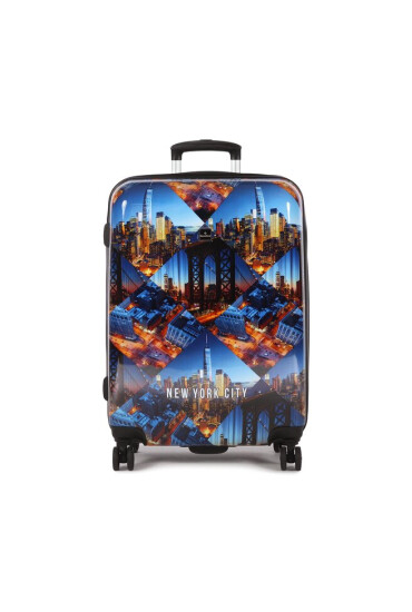 Saxoline Среден куфар Trolley Assorted 1418H0.60.10 Син - Mera.bg