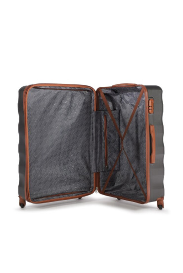 Semi Line Голям куфар T5558-6 Черен - Mera.bg