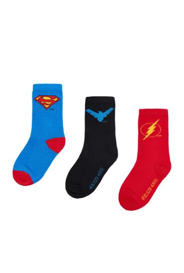Superman Дълги чорапи CEO-ACCCS-AW25-228WBDC(3-PACK) Червен - Mera.bg