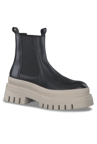 Tamaris Боти тип челси 1-25494-20 Blk Lea./Ivory 040 - Mera.bg