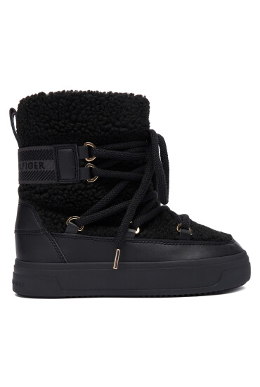 Tommy Hilfiger Апрески Faux Shearling Snowboot FW0FW08788 Черен - Mera.bg