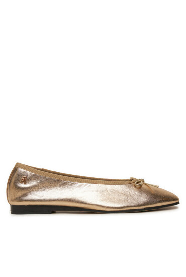 Tommy Hilfiger Балеринки Ballerina Soft Leather Metallic FW0FW08452 Златист - Mera.bg