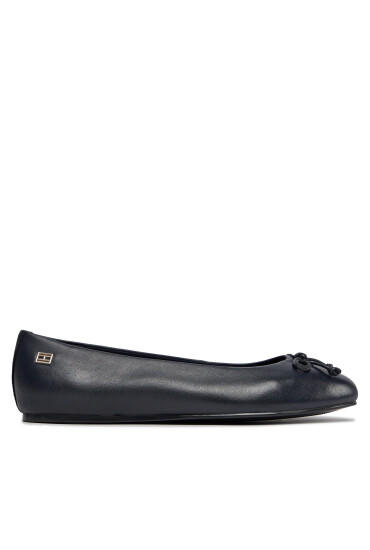 Tommy Hilfiger Балеринки Essential Leather Ballerina FW0FW07768 Тъмносин - Mera.bg