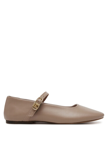 Tommy Hilfiger Балеринки Leather Maryjane Ballerina FW0FW08651 Бежов - Mera.bg