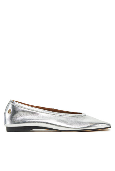 Tommy Hilfiger Балеринки Soft Metal Lthr Ballerina No Bow FW0FW08601 Сребрист - Mera.bg