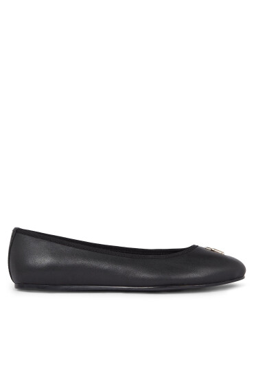Tommy Hilfiger Балеринки Th Leather Ballerina FW0FW07712 Черен - Mera.bg