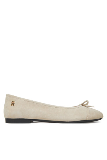 Tommy Hilfiger Балеринки Toe Cap Suede Ballerina FW0FW08909 Бежов - Mera.bg