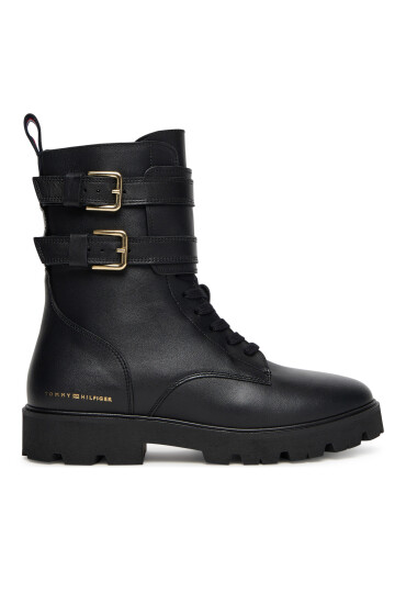 Tommy Hilfiger Боти Biker Laceup FW0FW08986 Черен - Mera.bg