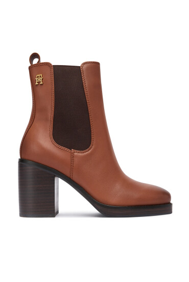 Tommy Hilfiger Боти Square Toe Chelsea High Block Hl FW0FW08844 Кафяв - Mera.bg