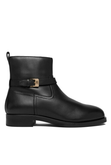 Tommy Hilfiger Боти Th Buckle Riding Leather Bootie FW0FW08781 Черен - Mera.bg