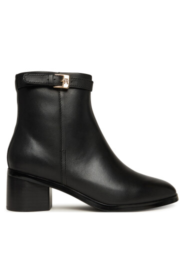 Tommy Hilfiger Боти Th Buckle Riding Mid Heel Bootie FW0FW08859 Черен - Mera.bg