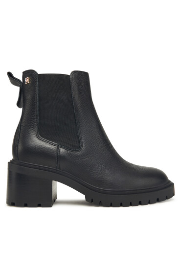 Tommy Hilfiger Боти Th Leather Chelsea Cleated Heel FW0FW08774 Черен - Mera.bg