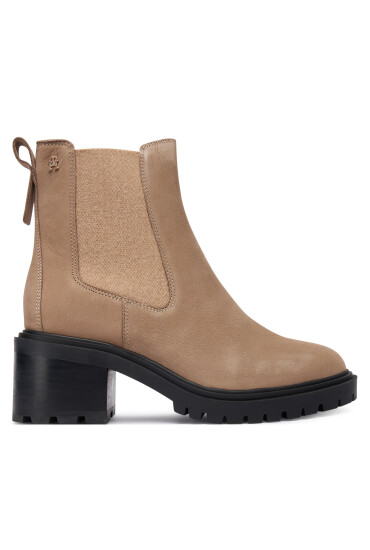 Tommy Hilfiger Боти Th Nubuck Chelsea Cleated Heel FW0FW09158 Бежов - Mera.bg