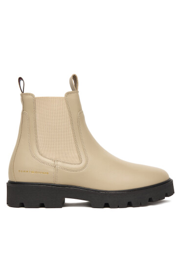Tommy Hilfiger Боти тип челси Lthr Low Chelsea FW0FW08775 Екрю - Mera.bg