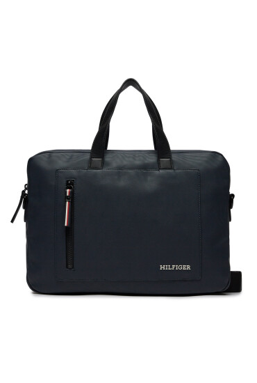 Tommy Hilfiger Чанта за лаптоп Th Pique Slim Computer Bag AM0AM11784 Тъмносин - Mera.bg
