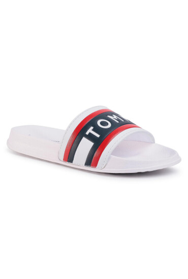 Tommy Hilfiger Чехли Maxi Lettering Print Pool Slide T3B0-30757-0904 S White/Red Blue Y005 - Mera.bg