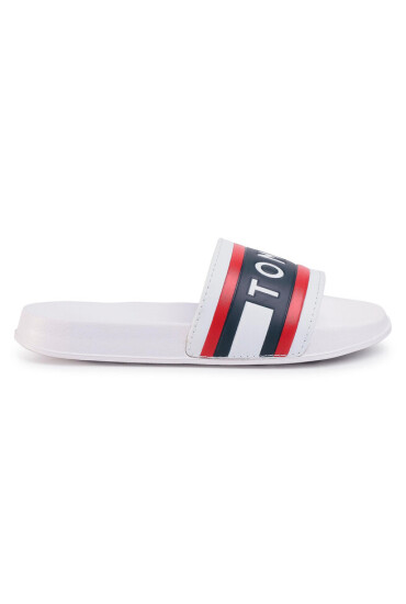 Tommy Hilfiger Чехли Maxi Lettering Print Pool Slide T3B0-30757-0904 S White/Red Blue Y005 - Mera.bg