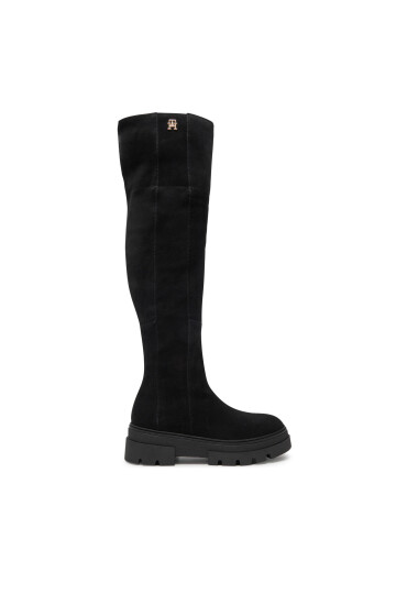 Tommy Hilfiger Чизми Suede Over-The-Knee Boot FW0FW08159 Черен - Mera.bg