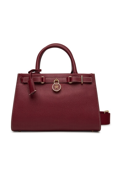 Tommy Hilfiger Дамска чанта American Icon Mini Tote Leather AW0AW17188 Бордо - Mera.bg