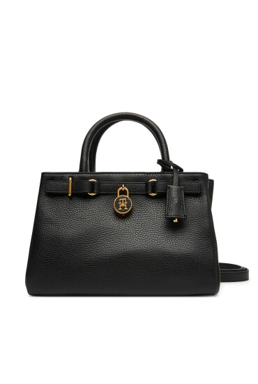 Tommy Hilfiger Дамска чанта American Icon Mini Tote Leather AW0AW17926 Черен - Mera.bg