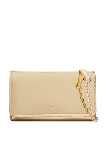 Tommy Hilfiger Дамска чанта Icon Flap W/Chain Met AW0AW17959 Златист - Mera.bg