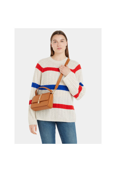 Tommy Hilfiger Дамска чанта Luxe Leather Crossover AW0AW15289 Tan 0HE - Mera.bg