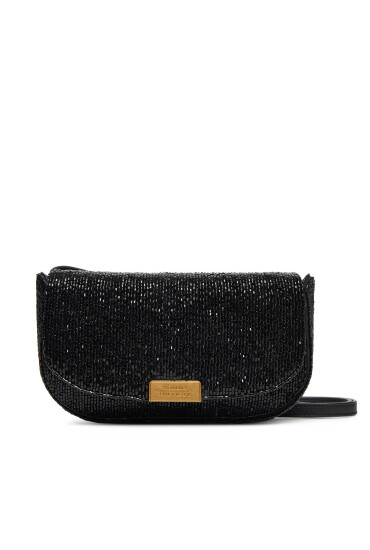 Tommy Hilfiger Дамска чанта Party Le Mini Crossover Beaded AW0AW17940 Черен - Mera.bg