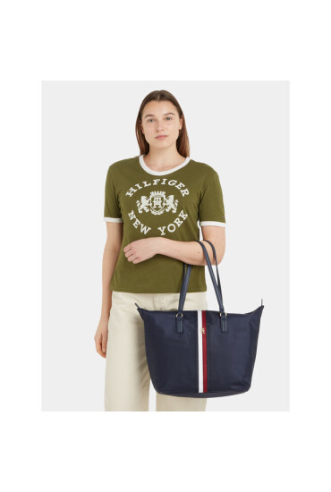 Tommy Hilfiger Дамска чанта Poppy Tote Corp AW0AW15896 Space Blue DW6 - Mera.bg