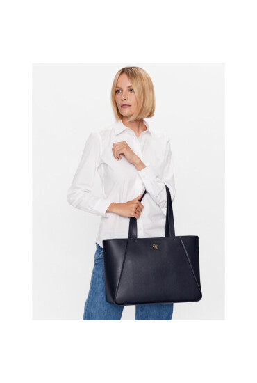 Tommy Hilfiger Дамска чанта Th Casual Tote AW0AW14176 Тъмносин - Mera.bg