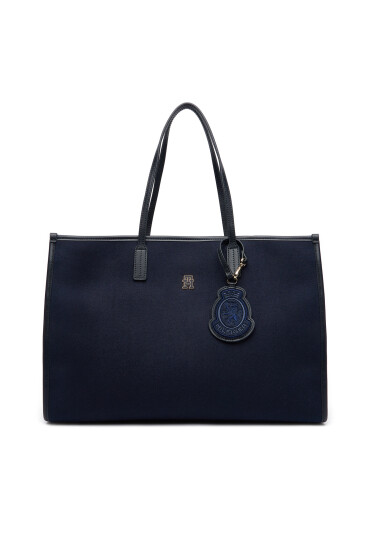 Tommy Hilfiger Дамска чанта Th City Large Tote Melton AW0AW18215 Тъмносин - Mera.bg
