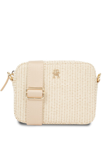 Tommy Hilfiger Дамска чанта Th City Mono Crossover AW0AW16000 Natural Raffia 0F4 - Mera.bg