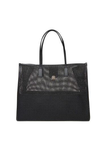 Tommy Hilfiger Дамска чанта Th City Summer Tote Woven AW0AW17640 Черен - Mera.bg
