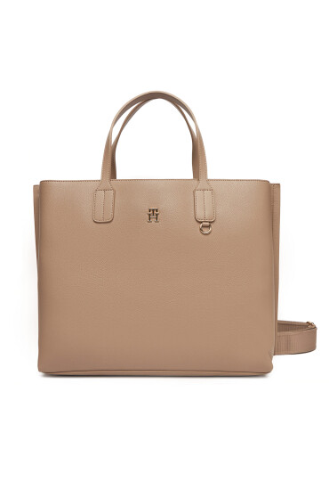 Tommy Hilfiger Дамска чанта Th Distinct Satchel AW0AW17463 Бежов - Mera.bg
